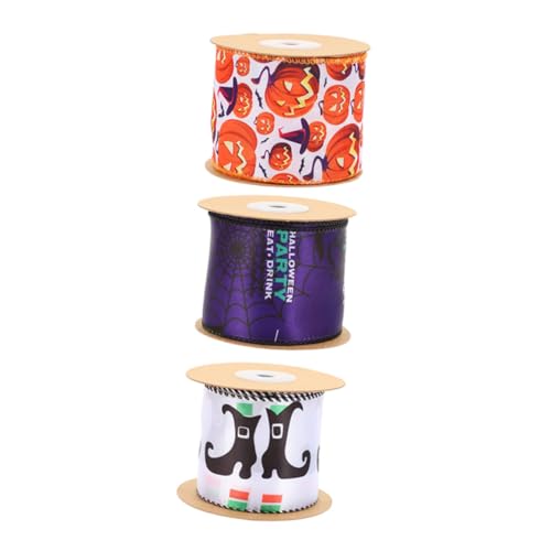HOMSFOU 3Rollen Halloween Dekorationsbänder Geschenkverpackungsbänder Yards Rolle Vielseitig Einsetzbar für DIY Projekte und Wanddekoration Fröhliche Farben und Muster HOMSFOU 3Rollen Halloween Dekorationsbänder Geschenkverpackungsbänder Yards Rolle Vielseitig Einsetzbar für DIY Projekte und Wanddekoration Fröhliche Farben und Muster von HOMSFOU