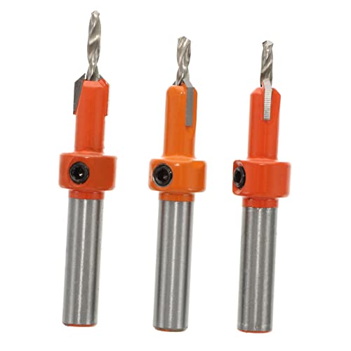 HOMSFOU 3St Senkbohrer Senker Anspitzer einstellbar Bohrer für Porzellanfliesen Grat stanzen countersink gewürzsieb tool Spiralbohrer Korkschneider bohren Hochgeschwindigkeitsstahl Orange von HOMSFOU