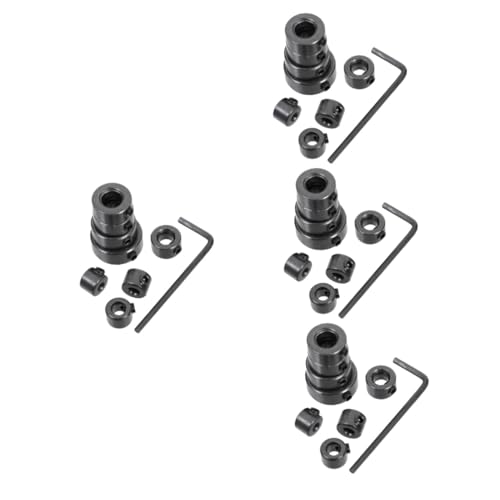 HOMSFOU 4 Sätze Begrenzungsring bohren Schraubenhalter klopfen Werkzeug Tür Block Erde schanierbohrerset bohrset Bohrer-Set Bohrtiefenanschlag Bohrer-Tiefenanschlag Kohlenstoffstahl Black von HOMSFOU