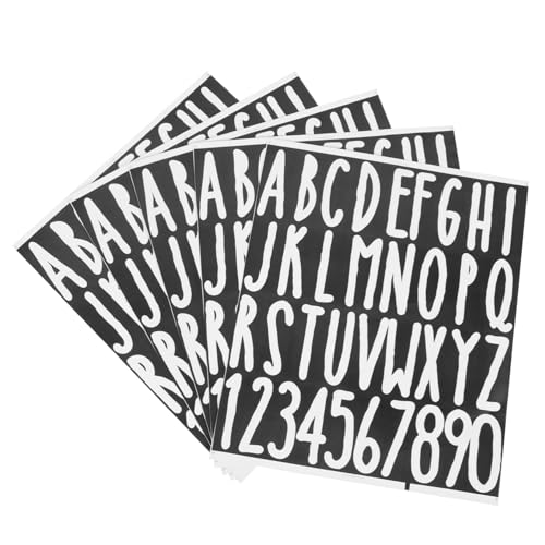 HOMSFOU 5 Blätter Mailbox-Aufkleber Reflektierende Klebenummern reflektierender Aufkleber buchstaben aufkleber Buchstabenaufkleber für Scrapbooking Buchstaben aufkleben von HOMSFOU