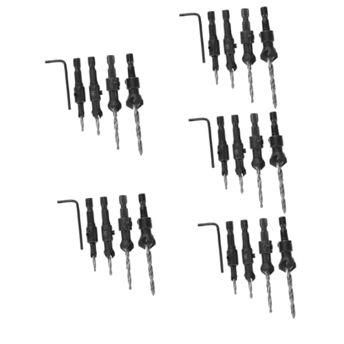 HOMSFOU 5 Sets Sechskantschaft Bohrer Bohrerspitzer Bohrer Bohrerstopper Bohrergehäuse Sds Betonbohrer Akku Bohrer Senker Elektrisches Loch Kohlenstoffstahl Schwarz von HOMSFOU