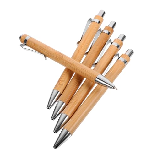 HOMSFOU 5 Stück Bamboo Kugelschreiber Teiliges Einziehbares Design Schwarze Mine Elegante und Schulutensilien Umweltfreundliches Schreibgerät Perfektes für Kreative Projekte und Notizen HOMSFOU 5 Stück Bamboo Kugelschreiber Teiliges Einziehbares Design Schwarze Mine Elegante und Schulutensilien Umweltfreundliches Schreibgerät Perfektes für Kreative Projekte und Notizen von HOMSFOU