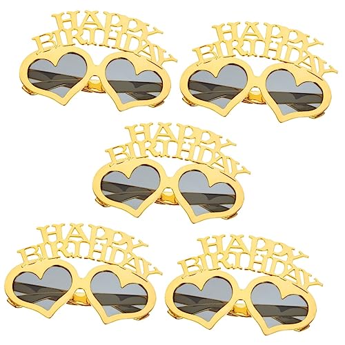 HOMSFOU 5st Geburtstagsbrille Strandgeschenke Geburtstagsfeier Brillen Happy Birthday Brille Für Erwachsene Lustige Partybrille Party-brille Kostüm Brille Gläser Altmodisch Stk Kind Kleid von HOMSFOU