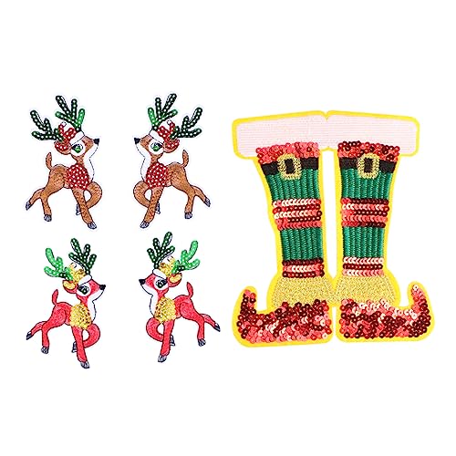 HOMSFOU 5Stücke Teiliges Weihnachts Patches Gestickte Hirschmotive Für Kleidung Dekoration Und DIY Projekte Und Atmungsaktiv Für Festliche HOMSFOU 5Stücke Teiliges Weihnachts Patches Gestickte Hirschmotive Für Kleidung Dekoration Und DIY Projekte Und Atmungsaktiv Für Festliche von HOMSFOU