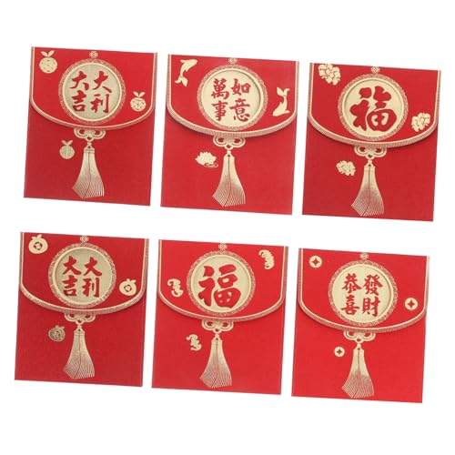 HOMSFOU 6 Stück Gefrertete Umschlagstasche Hochzeitsgeldumschläge chinesische neujahrsumschläge Geldhalter für Bargeld Umschläge zum Füllen von Bargeld Papier rot HOMSFOU 6 Stück Gefrertete Umschlagstasche Hochzeitsgeldumschläge chinesische neujahrsumschläge Geldhalter für Bargeld Umschläge zum Füllen von Bargeld Papier rot von HOMSFOU