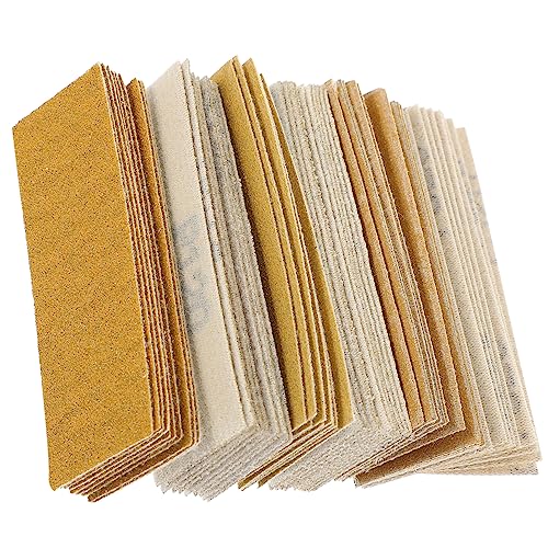 HOMSFOU 60 Blatt Sandpapier schleifpapier sanding paper Fingerschleifer oszillierendes Schleifpad Schleifblöcke Schleifen elektrische Schleifscheiben Aluminiumoxid Yellow von HOMSFOU