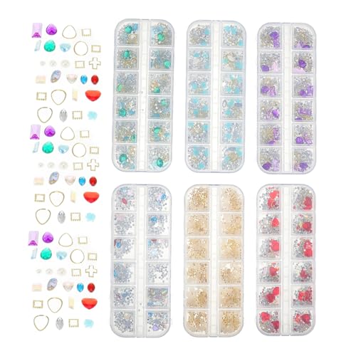HOMSFOU 6er Box Boxen Fächer Strasssteine für Nageldesign Glitzernde Perlen und Rhinestones für Kreative Maniküre Geeignet für Zuhause oder Salon Vielseitig Einsetzbar für Nagelkunst und HOMSFOU 6er Box Boxen Fächer Strasssteine für Nageldesign Glitzernde Perlen und Rhinestones für Kreative Maniküre Geeignet für Zuhause oder Salon Vielseitig Einsetzbar für Nagelkunst und von HOMSFOU