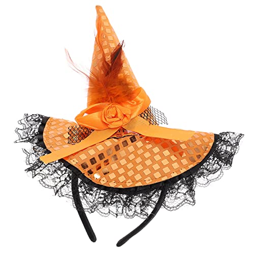 HOMSFOU Halloween-Hexenhut-Stirnband Halloween-Stirnbänder Pailletten-Hexenhut-Kopfbedeckung Für Halloween-Kostüme Party Maskerade von HOMSFOU