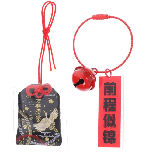 HOMSFOU Japanische Teetasse Schwarz Omamori Sachet Charms Auto H? Glücksack Anh?nger Tasche Ornamente für Gesundheit Verkehr Japanischer Japanische Flagge von HOMSFOU