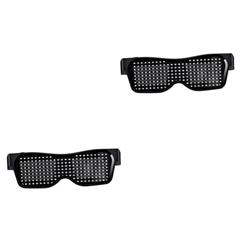 HOMSFOU LED-Licht 2 Paar -Brille Gläser Für Bar-Nachtclub Brille Mit App-Steuerung Rave-Brille Kabellose Elektrische Brille Kabellose Brillen Schnapsgläser Scheinen Sonnenbrille Abs von HOMSFOU