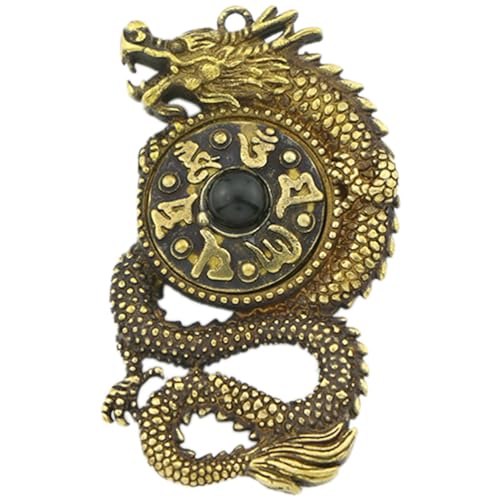 HOMSFOU Messing-Drachen-Charms Antike Chinesische Feng-Shui-Drachen-Anhänger Reichtum Wohlstand Hängende Verzierung Amulett Schmuckherstellung Charms Für DIY-Armband Halskette von HOMSFOU