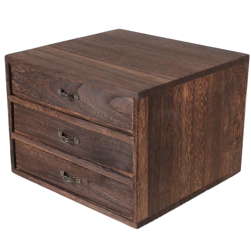 HOMSFOU Desk Drawer Schreibtischschubladen Aus Holz Schubladenbox Aus Holz Für Den Schreibtisch Make-up-halterbox Desktop- Tischschublade Aus Holz Büro Desktop-Box Jahrgang Hölzern von HOMSFOU