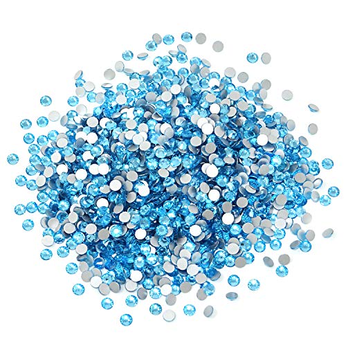 Honbay 1440PCS 5mm ss20 Sparkly Round Flatback Rhinestones Crystals, Non-Self-Adhesive (Light Blue) von Honbay
