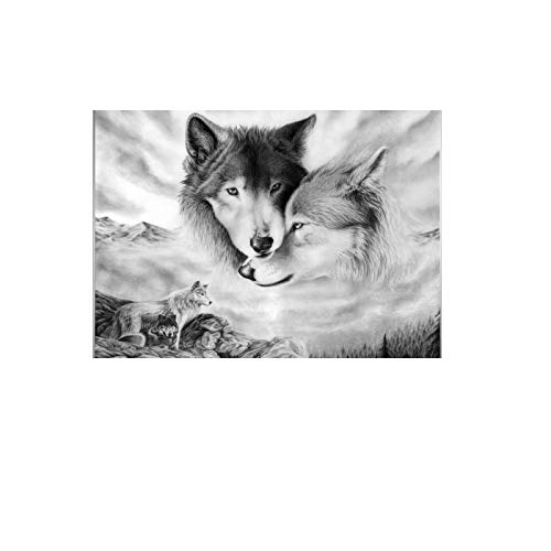 Drucke auf Leinwand Dekorative Wolfsbilder Tiere Leinwand Malerei Poster Wand Wohnkultur Poster Bilder Ölgemälde Kunstwerk für Wand 60x80cm / 23,6 "x 31,4" Kein Rahmen von HONGC