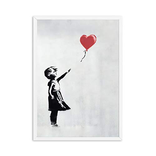 HONGC Poster Drucke Nordic Moderne Leinwand Malerei Banksy Mädchen Und Ballon Wandkunst Bilder Liebe Retro Für Wohnzimmer Wohnkultur 35x55 cm Kein Rahmen von HONGC