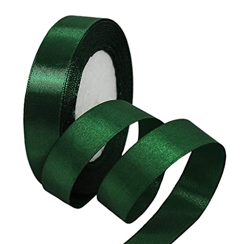 22m Satinband Geschenkband Dunkel Grün 20mm Breit,Seidenband Dick Schleifenband Satin Dekoband Geschenkverpackung Deko Band Stoffband für Halloween Weihnachten Hochzeit Taufe Geburtstag DIY-Handwerk von HONGCI