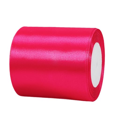 22m Satinband Geschenkband Hot Pink 100mm Breit,Seidenband Hot Pink Schleifenband Satin Dekoband Geschenkverpackung Deko Band Stoffband für Halloween Weihnachten Hochzeit Taufe Geburtstag DIY-Handwerk von HONGCI