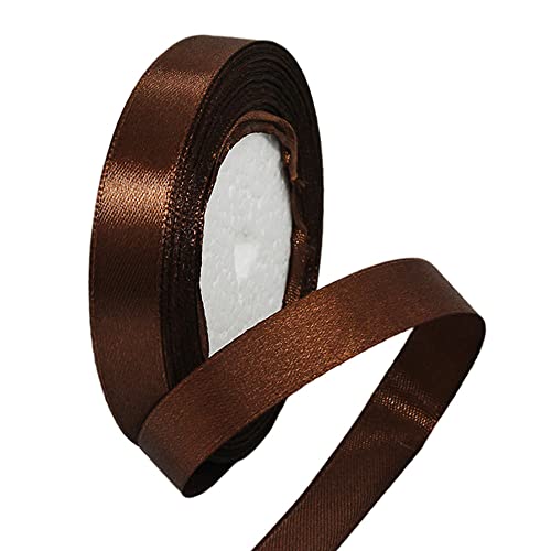 22m Satinband Geschenkband Kaffee 15mm Breit,Seidenband Kaffee Dick Schleifenband Satin Dekoband Geschenkverpackung Deko Band Stoffband für Halloween Weihnachten Hochzeit Taufe Geburtstag DIY-Handwerk von HONGCI