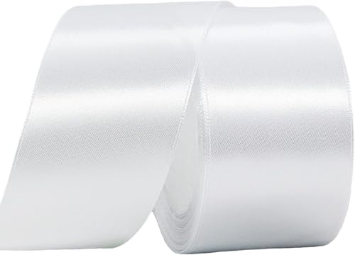 40 mm breites weißes Satinband, dickes weißes Satinband, Hochzeitsautoband, 22 m, 3,8 cm dickes, weißes Band für Geschenkverpackungen, Hochzeit, Auto, Kuchen, Haarschleife, Floristen, Blumenstrauß, von HONGCI