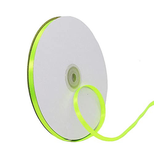 91m Satinband Geschenkband Fluoreszierendes Grün 6mm Breit,Seidenband Grün Luftballon Band Schleifenband Satin Dekoband Geschenkverpackung Deko Band Stoffband für Weihnachten Hochzeit Taufe Geburtstag von HONGCI