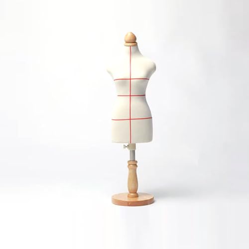 HONGDUO 1/2 1/3 1/4 Größe Schneiderpuppe, höhenverstellbar, Mini-Schaufensterpuppen-Kleiderform, Schaufensterpuppen-Modellhalter für Puppenständer, Spielzeug 1/2 Round Bottom + red Lines von HONGDUO