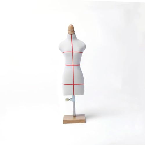 HONGDUO 1/2 1/3 1/4 Größe Schneiderpuppe, höhenverstellbar, Mini-Schaufensterpuppen-Kleiderform, Schaufensterpuppen-Modellhalter für Puppenständer, Spielzeug 1/3 Square Bottom + red line von HONGDUO