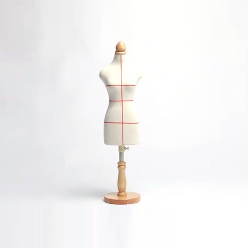 HONGDUO Mini-Mannequin-Körper 1/2 1/3 1/4 Mini-weibliches Modellpuppen-Kleidungsständer DIY-Schüler-Unterrichtsmodellständer 1/2 Round Bottom + red Lines von HONGDUO