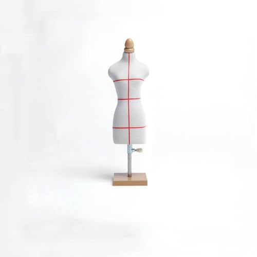 HONGDUO Mini-Mannequin-Körper 1/2 1/3 1/4 Mini-weibliches Modellpuppen-Kleidungsständer DIY-Schüler-Unterrichtsmodellständer 1/3 Square Bottom + red line von HONGDUO