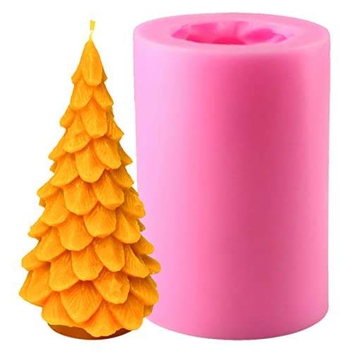 3D Weihnachtsbaum Kerzenform, Kerzengießform Silikonformen, Silikonform Für Kerzen Weihnachten, Kerzenformen Zum Gießen, Christmas Party Mold Form, für DIY Seife Schokolade Kerzenherstellung von HONGECB