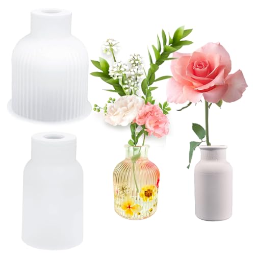 HONGECB Gießformen Blumenvasen, Vase Silikonform, Vase Gießformen Silikon, Vase Resin GießForm DIY, Epoxidharz Vase Silicone Mould, Zur Herstellung von Stifthaltern, Vasen, 2 Stück von HONGECB