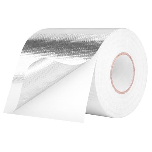 HONGTAISHENG Aluminium Klebeband, 119mm x 15m Wasserdichtes Alu Klebeband, Hitzebeständiges Selbstklebeband zum Abdichten Reparieren, Panzertape Verstärkt mit Einem Glasgittergewebe von HONGTAISHENG