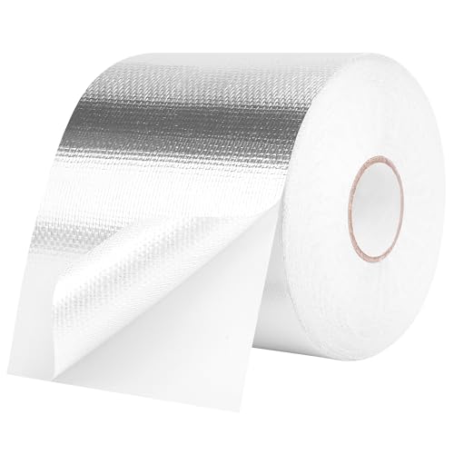 HONGTAISHENG Aluminium Klebeband, 119mm x 25m Wasserdichtes Alu Klebeband, Hitzebeständiges Selbstklebeband zum Abdichten Reparieren, Panzertape Verstärkt mit Einem Glasgittergewebe von HONGTAISHENG