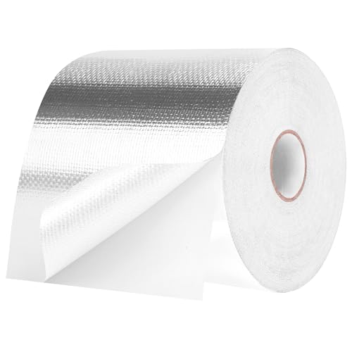 HONGTAISHENG Aluminium Klebeband, 119mm x 50m Wasserdichtes Alu Klebeband, Hitzebeständiges Selbstklebeband zum Abdichten Reparieren, Panzertape Verstärkt mit Einem Glasgittergewebe von HONGTAISHENG