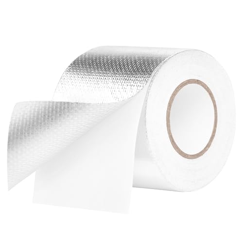 HONGTAISHENG Aluminium Klebeband, 55mm x 15m Wasserdichtes Alu Klebeband, Hitzebeständiges Selbstklebeband zum Abdichten Reparieren, Panzertape Verstärkt mit Einem Glasgittergewebe von HONGTAISHENG