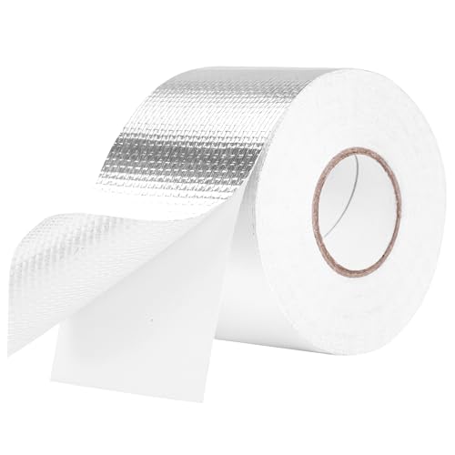 HONGTAISHENG Aluminium Klebeband, 55mm x 25m Wasserdichtes Alu Klebeband, Hitzebeständiges Selbstklebeband zum Abdichten Reparieren, Panzertape Verstärkt mit Einem Glasgittergewebe von HONGTAISHENG