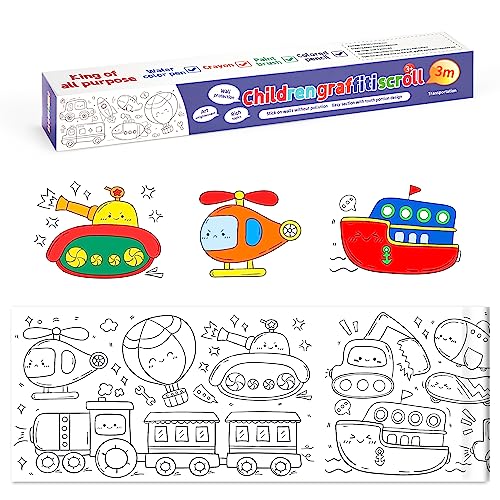 Malrolle für Kinder Selbstklebend Ausmalen Zeichenrolle für Kinder Weiße Papierrolle Malpapierrolle Graffiti Schriftrolle für Jungen Mädchen 30 * 300cm (Transport) von HONGXIN-SHOP