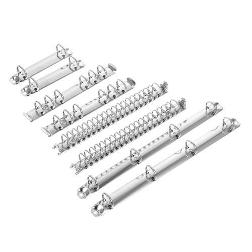 HONMEET 1 Satz Metallbinder Ringordner Für Lose Blätter Buchringe Mit Losen Blättern Binderückenkämme Buchbinderinge Münzwürfe Büroklammern Ringbuchmechanismus Notizbuch Binder Silver von HONMEET