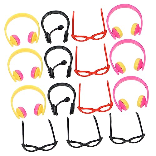 HONMEET 1 Satz Mini -Puppen -Headset Plastikpuppe Mördingen Props Doll Dekorative Headset Brille von HONMEET