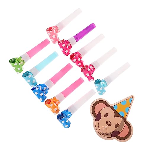 HONMEET 10 Sätze Pfeife Geburtstag Krachmacher kinder spielset Partyausfälle Partykrachmacher für Kinder Musik volumni volummie Partygeschenke für Lärmmacher lustige Party-Blowouts Plastik von HONMEET