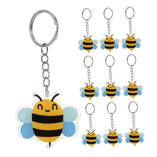 HONMEET 10 Stück Bienen Schlüsselanhänger Taschenanhänger Honigbienen Schlüsselanhänger Auto Schlüsselanhänger Tier Handtaschenanhänger Schlüsselanhänger Charms Tier von HONMEET