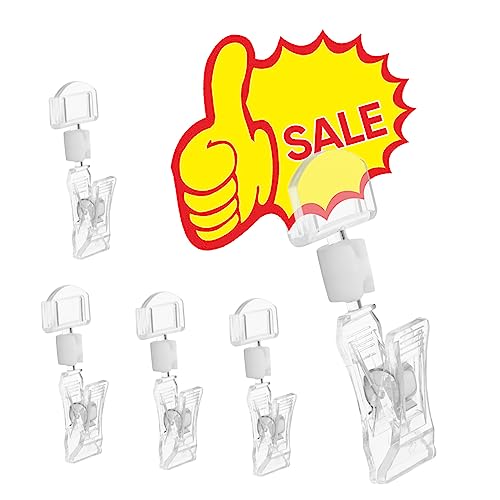 HONMEET 10 Stück Warenschild Clips Aus Acryl Display Halter Für Preisschilder Tag Clips Für Einzelhandel Transparent Ideal Für Supermärkte Und Geschäfte von HONMEET