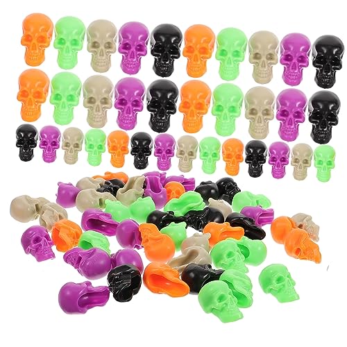 HONMEET 100St Halloween-Totenkopfdekoration Mini-Skelettspielzeug Miniaturschädelfiguren halloween spielzeug halloween toys Schädelmodell aus Kunststoff Schädelmodell Dekoration Plastik von HONMEET