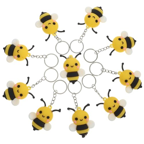 HONMEET 10st Biene Schlüsselanhänger Partygeschenke Mit Bienenmotiv Honigbienen-schlüsselanhänger Tierischer Schlüsselanhänger Gelber Bienenanhänger Süße Bienen-partygeschenke Yellow Pvc von HONMEET