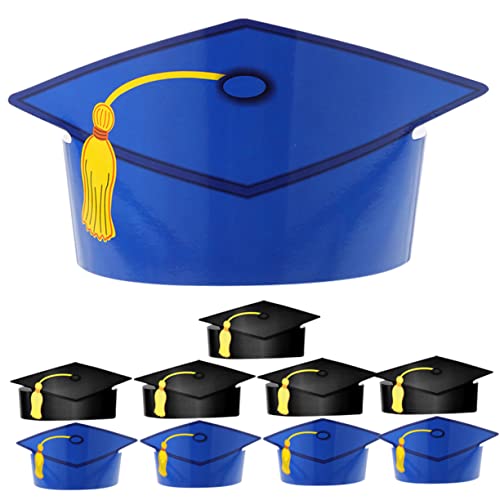 HONMEET 10 Stücke PhD Papierhut Abschlussfeier Requisiten Jungen und Mädchen Dekorationen Jungen und Mädchen Graduation Caps von HONMEET