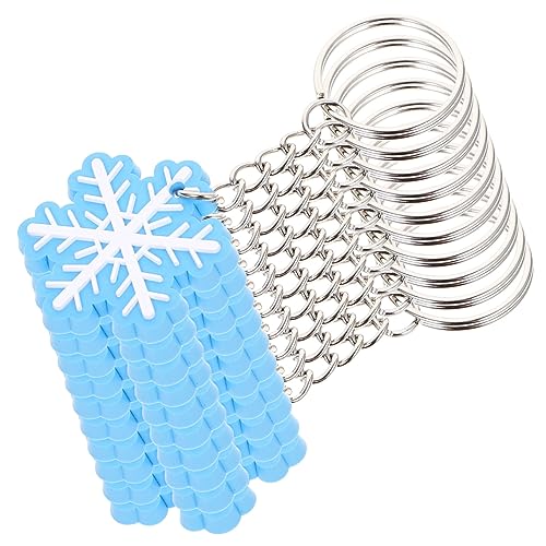 HONMEET 10st Schneeflocken-schlüsselanhänger Entzückende Weihnachtliche Schlüsselanhänger Dekorative Weihnachtsschlüsselanhänger Schneeflocken-gastgeschenke Zubehör Spiel Pvc Sky-blue von HONMEET