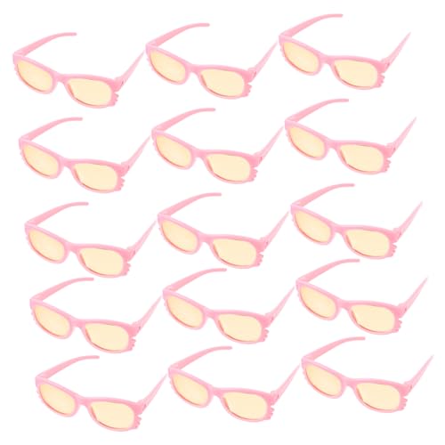 HONMEET 16St Minipuppenbrille Puppen Sonnenbrille doll Accessories Puppenhaus-Miniatur-Brille Mini-Sonnenbrillenmodelle Trendige Sonnenbrille Puppen modische Brillendekore Rosa von HONMEET