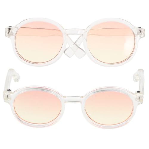 HONMEET 2 Paar Puppe Mini-Brille Mini-Puppen-Sonnenbrille Mini-Puppen-Brille kleine Puppenbrille rundes Brillengestell Puppen-Mini-Brillengestell Puppenbrillenverzierungen Plastik von HONMEET