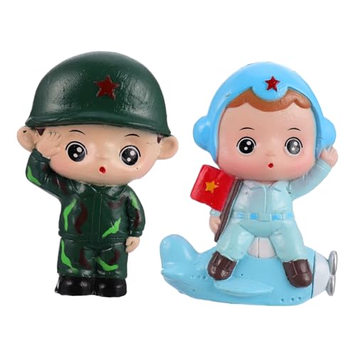 HONMEET 2 Stücke Entzückende Soldat Form Kuchen Topper Kuchen Ornament Puppen (gelegentliche Stil) von HONMEET