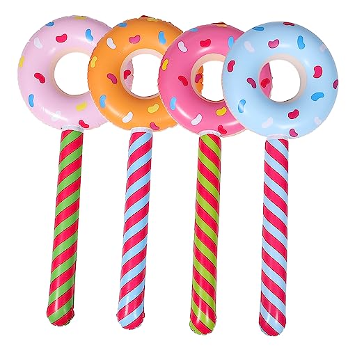 HONMEET 20 Stk Aufblasbarer Donut-Stick Lollipop-Partydekorationen aufblasbarer Donut-Lutscher Krapfen hühner spielzeug aufblasbare donut Geburtstagsfeier aufblasbare Spielzeuge PVC von HONMEET