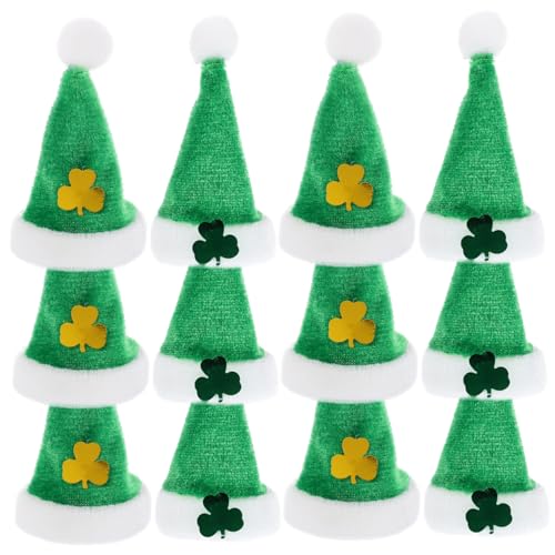 HONMEET 20St Mini-Pom-Pom-Mütze Mini-Kobold-Hut Wein-Minihüte zum St. Patricks Day doll Accessories Puppen Accessoires Kleider weihnachtsmütze Mini-Puppenhüte Kleiner Hut DIY stütze von HONMEET